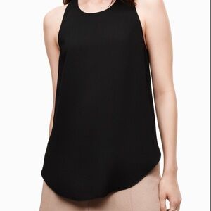 Aritzia Wilfred sevres black sleeveless zip-back tanktop blouse - sz Large
